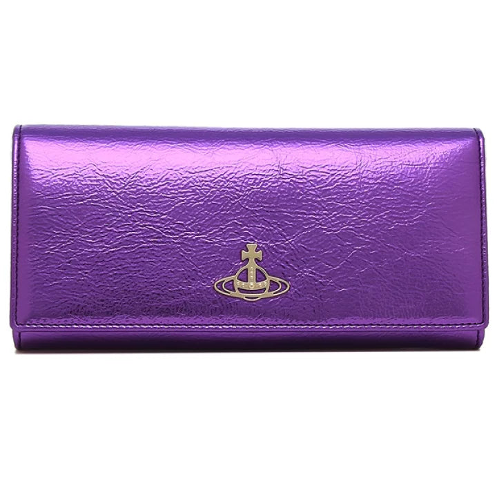 Vivienne Westwood Purple Crinkle Long Card Holder