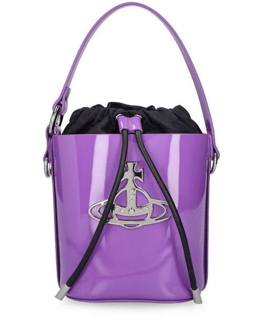 Vivienne Westwood Shiny Purple Daisy Bucket Bag