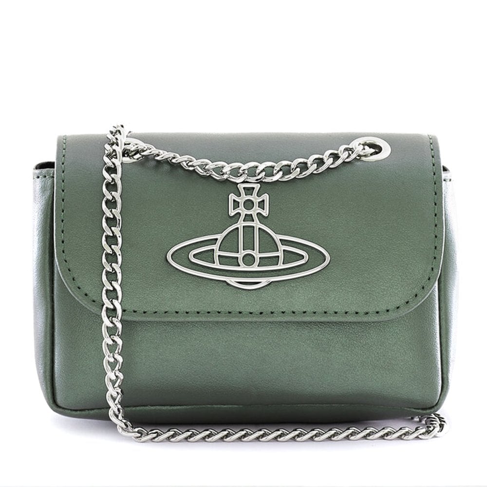 Vivienne Westwood Green Pearlised Leather thin Purse