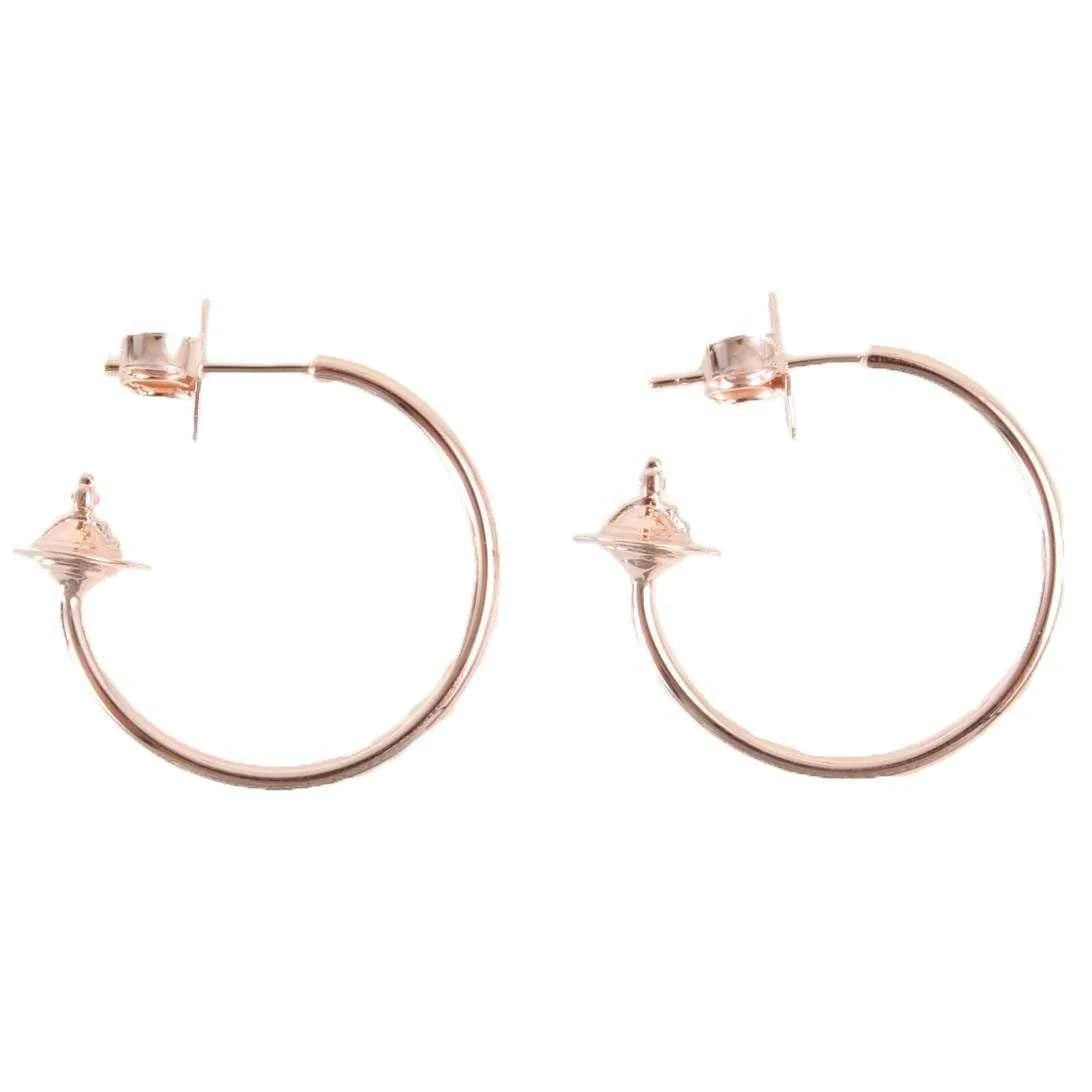 Vivienne Westwood Rose Tone Rosemary Large Hoop Earrings Coe