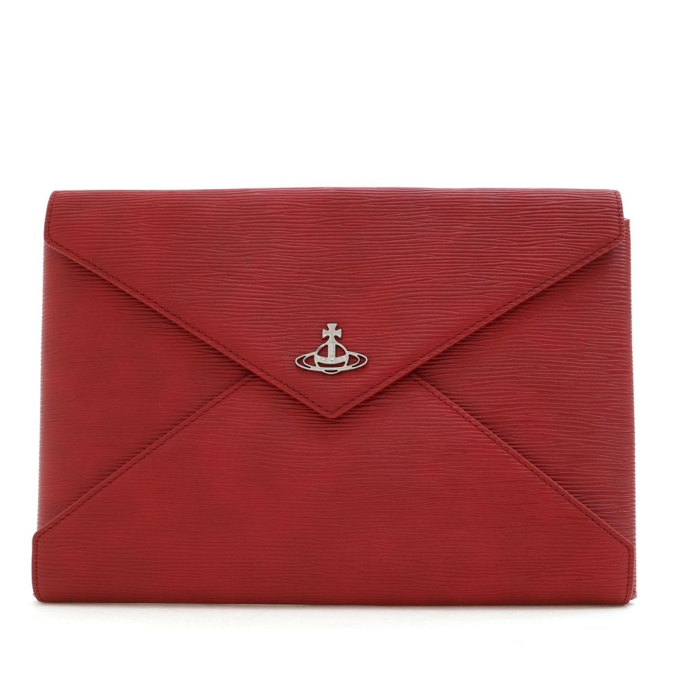 Vivienne Westwood Red Vegan Paglia Pouch With Chain