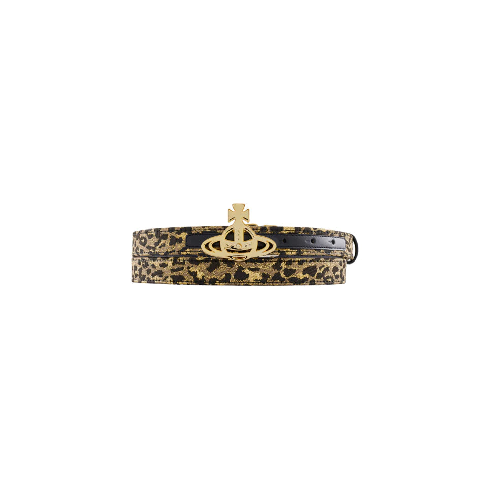 Vivienne Westwood Line Orb Leopard Lurex Belt