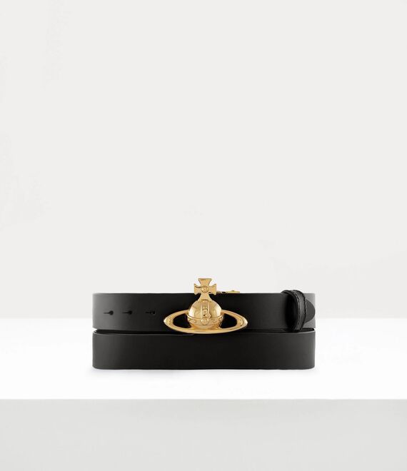 Vivienne Westwood Orb buckle belt / light gold