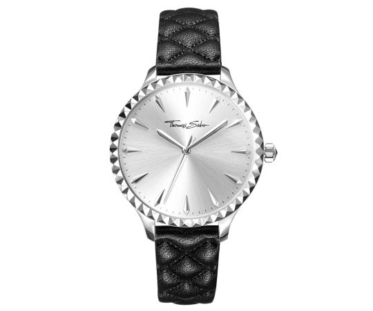 THOMAS SABO Ladies Rebel Black Leather Watch