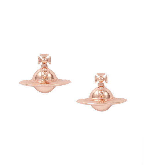Vivienne Westwood Rose Gold Tone Solid Orb Earrings