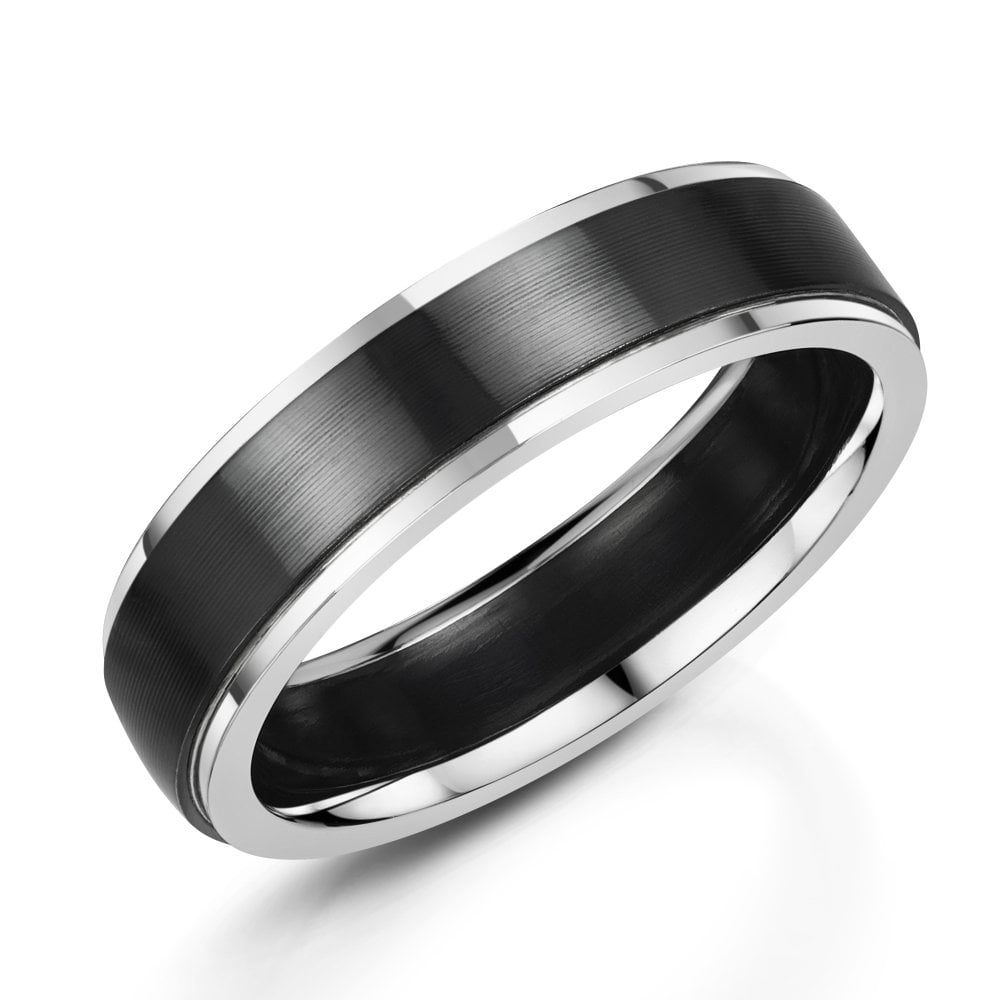 Zedd Zirconium & 9ct White Gold 5.5mm Wedding Ring