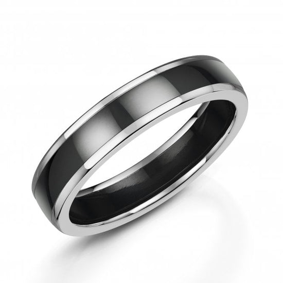 Zedd Zirconium & 9ct White Gold 5mm Wedding  Ring