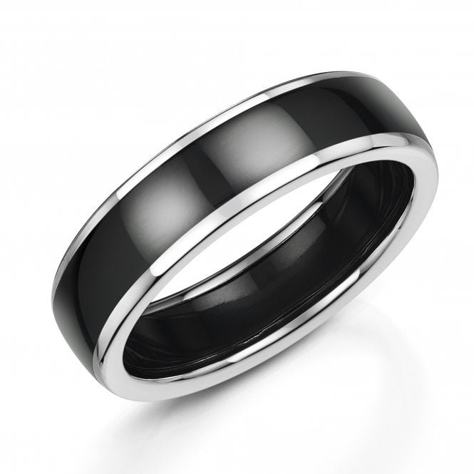 Zedd Zirconium & 9ct White Gold 6mm Wedding Ring