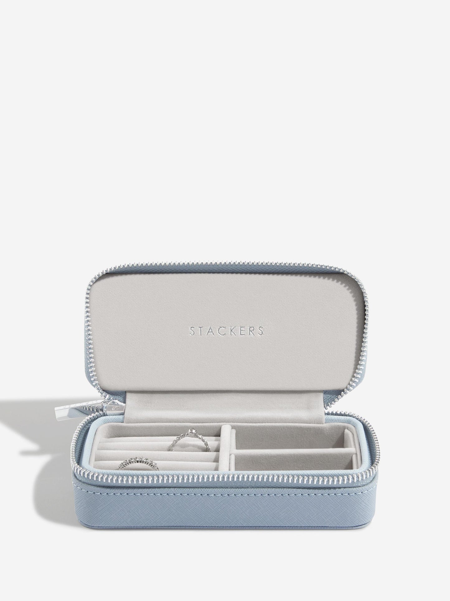 Stackers Zipped Travel Jewellery Box - Dusky Blue