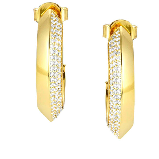 Nomination Aurea Hoop Earrings with CZ in Yellow Gold Tone