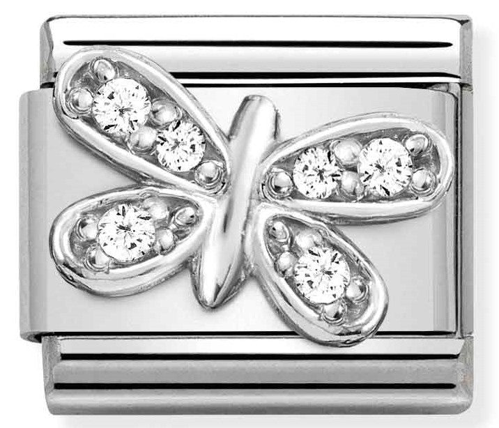 Nomination Classic Link with CZ White Butterfly