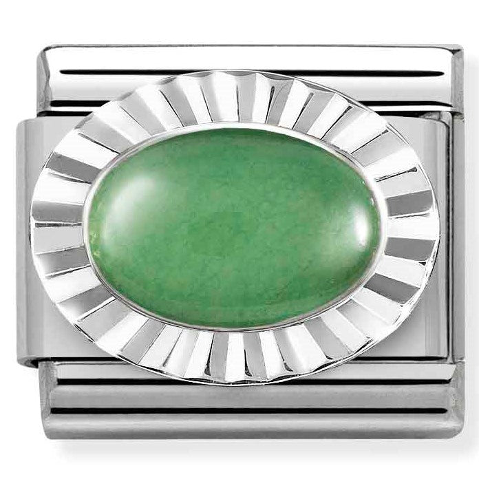 Nomination Classic Link with Oval Green Avventurina