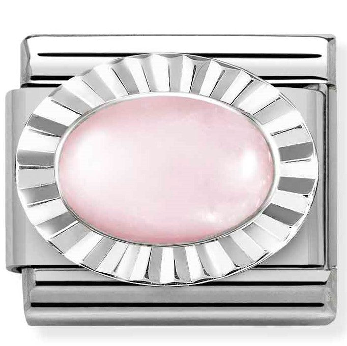 Nomination Classic Link with Oval Rose Quartz