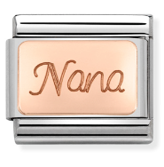 Nomination Classic Link with 'Nana' in Rose Gold Tone