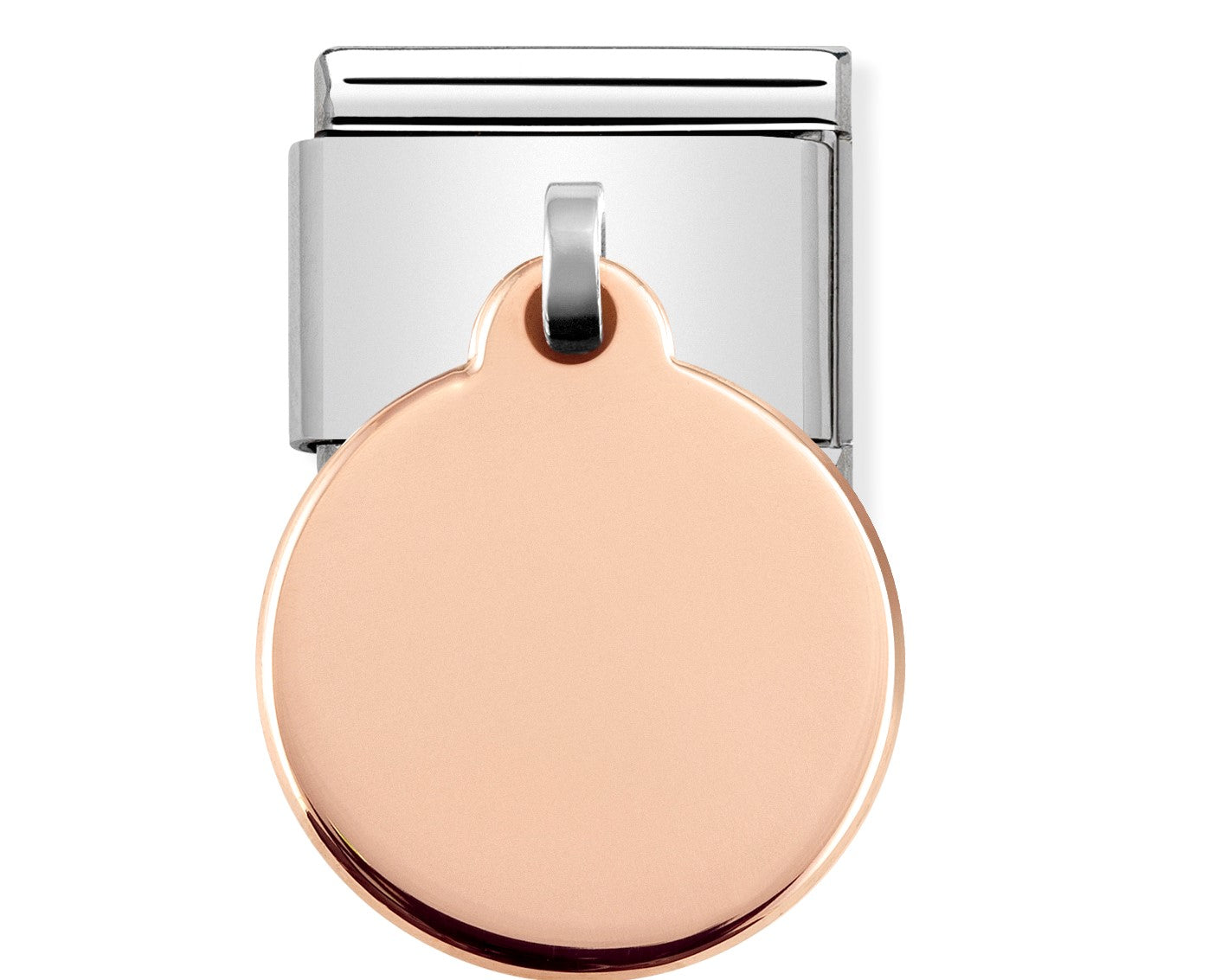 Nomination Engravable Classic Link with Circle Charm in Rose Gold Tone