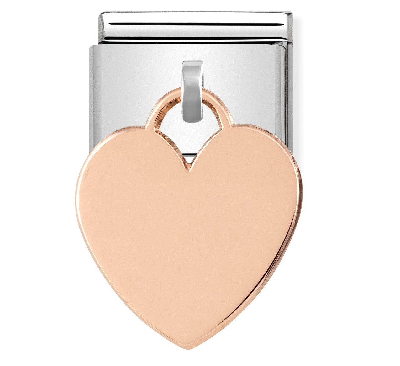 Load image into Gallery viewer, Nomination Engravable Classic link with Heart Charm in Rose Gold Tone
