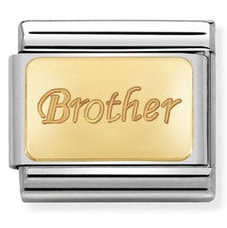 Nomination Classic Link with 'Brother' in Yellow Gold Tone