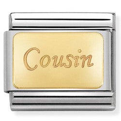 Nomination Classic Link with 'Cousin' in Yellow Gold Tone