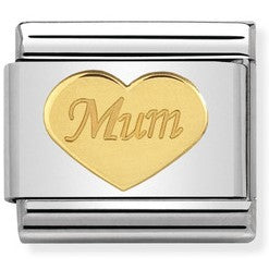 Load image into Gallery viewer, Nomination Classic Link with &amp;#39;Mum&amp;#39; Heart in Yellow Gold Tone
