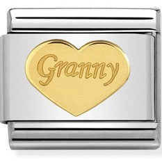 Nomination Classic Link with 'Granny' Heart in Yellow Gold Tone