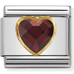 Nomination Classic Link CZ Heart Red