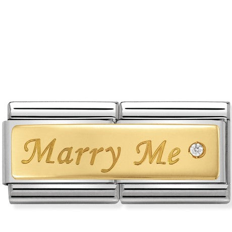 Nomination Double Link with 'Marry Me' in Yellow Gold Tone