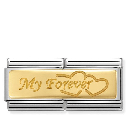Nomination Double Link with 'My Forever' in Yellow Gold Tone