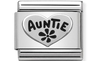 Nomination Classic Link with 'Auntie' Heart