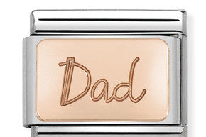 Nomination Classic Link with 'Dad' in Rose Gold Tone