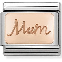 Nomination Classic Link with 'Mum' in Rose Gold Tone