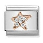 Nomination Classic Link with CZ Asymmetrical Star in Rose Gold Tone