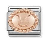 Nomination Classic Link with Oval Taurus Symbol in Rose Gold Tone