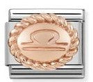 Nomination Classic Link with Oval Libra Symbol in Rose Gold Tone