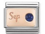 Nomination Classic Link with 'Sep' & Sapphire in Rose Gold Tone