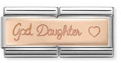 Nomination Double Link with 'God Daughter' in Rose Gold Tone