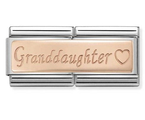 Nomination Double Link with 'Granddaughter' in Rose Gold Tone