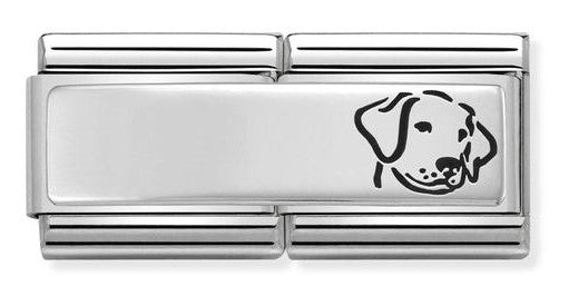 Nomination Engravable Double Link with Dog
