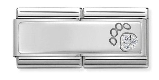 Nomination Engravable Double Link with CZ Paw Print