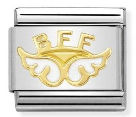 Nomination Classic Link with Enamel Angel Of Friendship in Yellow Gold Tone