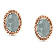 Nomination Stud Earrings with Milky Aquamarine in Rose Gold Tone