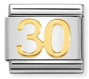 Nomination Classic Link with '30' in Yellow Gold Tone