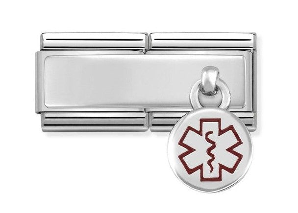 Nomination Engravable Double Link with Medical Tag Charm