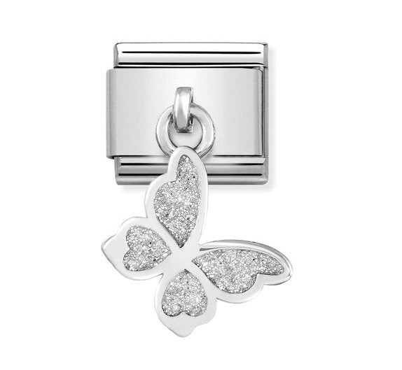 Nomination Classic Link with Glitter Butterfly Charm