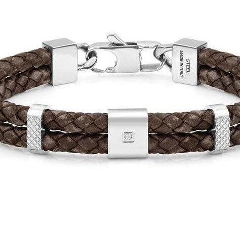 Load image into Gallery viewer, Nomination Tribe Bracelet with Double Brown Leather
