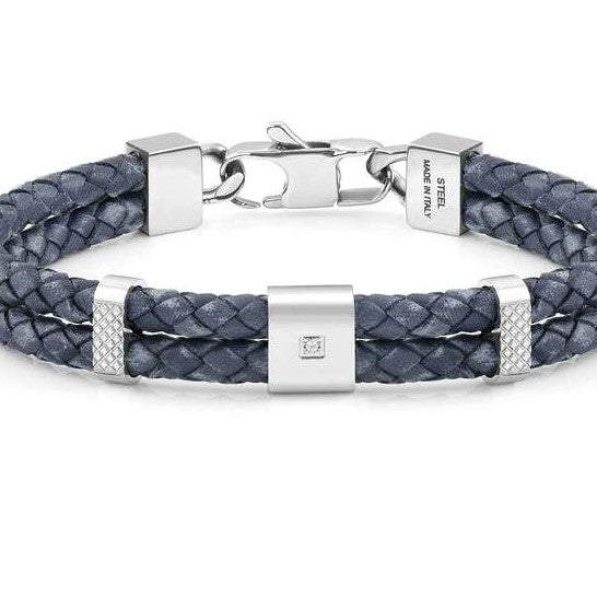 Load image into Gallery viewer, Nomination Tribe Bracelet with Double Blue Leather
