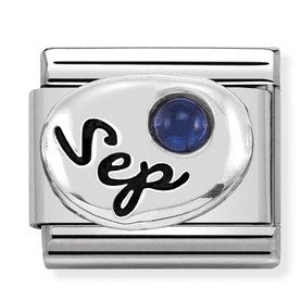 Nomination Classic Link with 'Sep' & Sapphire Stone