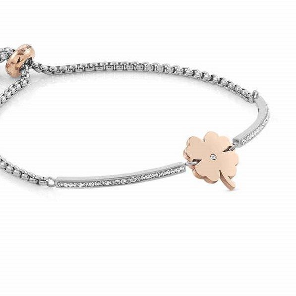 Load image into Gallery viewer, Nomination Milleluci Bracelet with CZ Rose Gold Four-Leaf Clover
