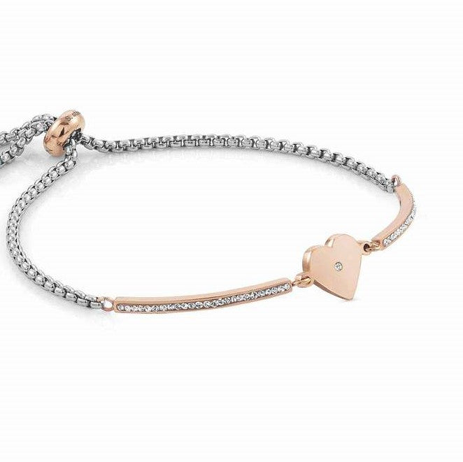 Nomination Milleluci Bracelet with CZ Rose Gold Heart in Rose Gold Tone