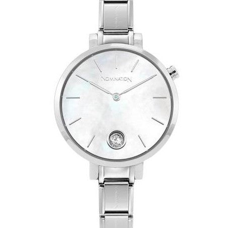 Nomination Classic Paris Watch with Mother Of Pearl & CZ Round Dial