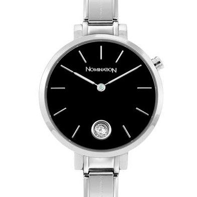 Nomination Classic Paris Watch with Black & CZ Round Dial